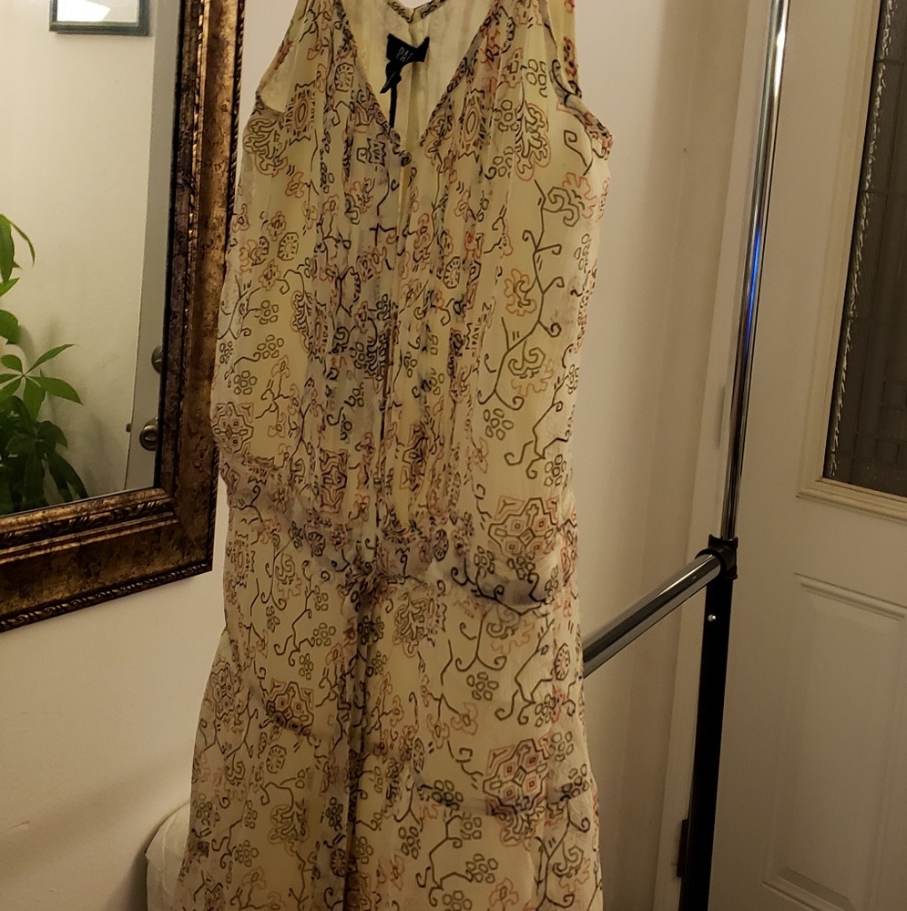 Paige women yellow rompers NEW 100% silk with tag